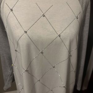 Gray and White Embellished Women's Tunic All Sales final